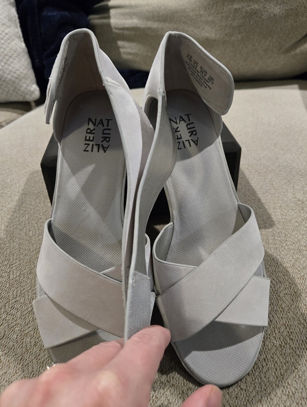 Naturalizer Riviera White Ankle-Strap Wedge Sandals - Picture 4 of 7